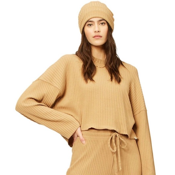 Billabong Women's Keep Loungin Rib Knit Relaxed Long Sleeve Shirt Top in X-Large - Picture 1 of 5